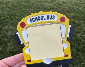 Porte-notes imprimé en 3D Autobus scolaire | Accessoire de bureau pour enseignant