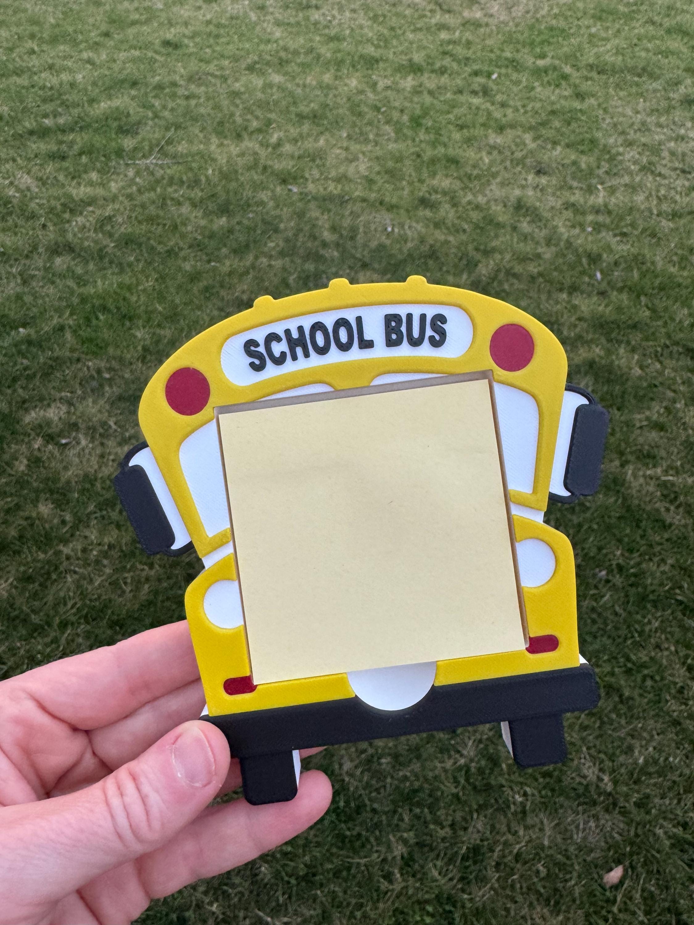 3D Printed School Bus Post-it Note Holder | Teacher Desk Accessory - Etsy