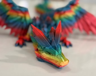 Crystal Winged Dragon - 3D Printed Articulated Toy