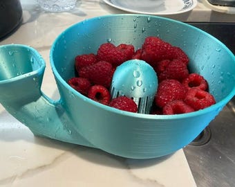 Vortex Fruit Washer Bowl – 3D Printed Berry Cleaner for Kitchen Gadgets