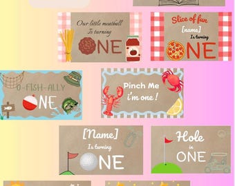 First Birthday Banner Template Bundle | Editable Party Banner