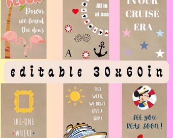 Cruise door banner Template Bundle | Editable Banner