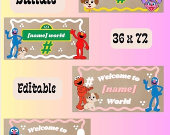 Sesame Street Birthday Banner Template Bundle | Editable Party Banner