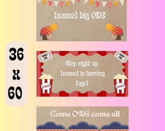 Carnival Birthday Banner | Circus Big Top Party Backdrop (Digital Download)