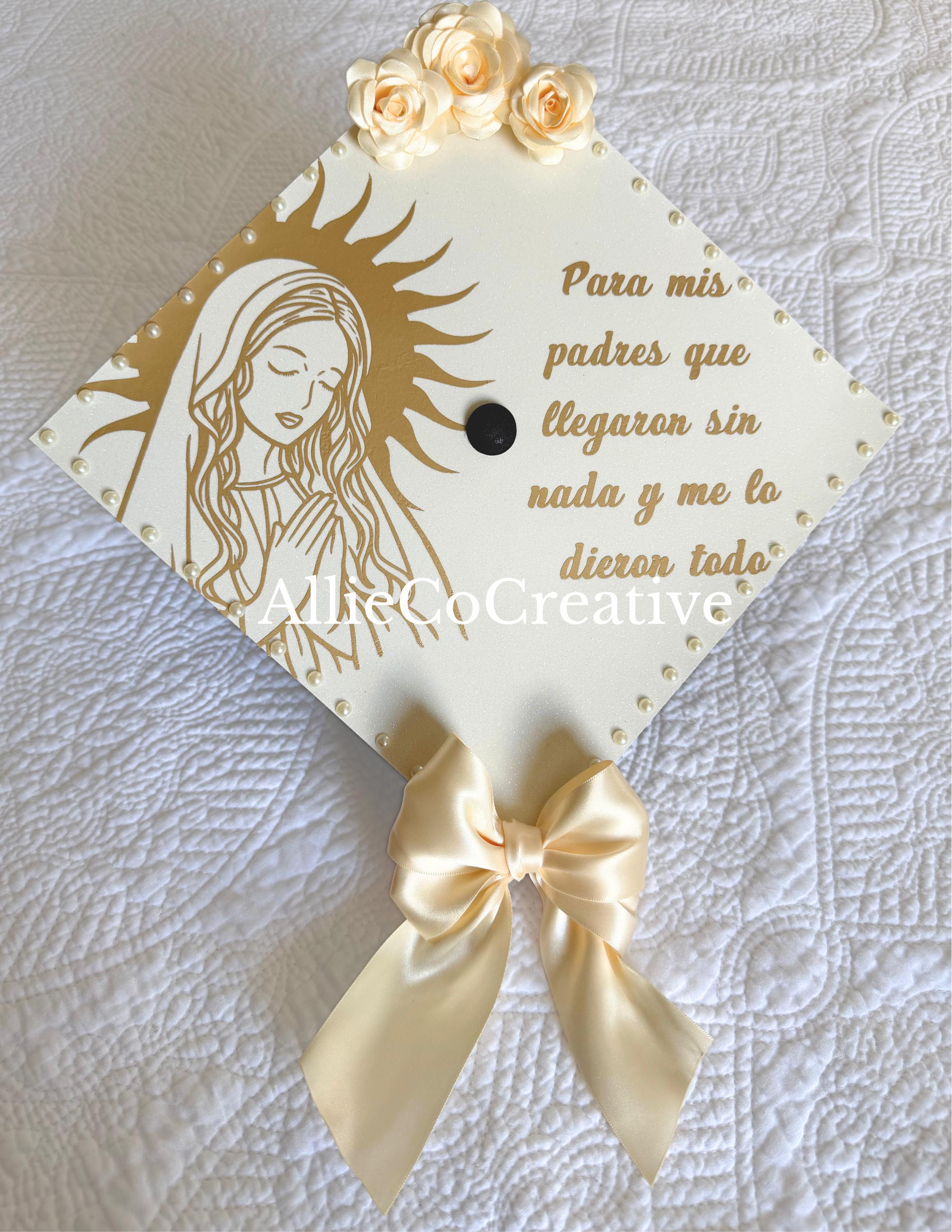 Custom Virgen Graduation Cap Topper, Spanish Grad Cap Decor, Religious ...