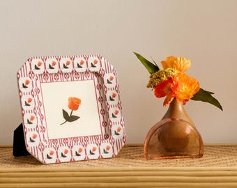 French Cottagecore Floral Picture Frame, 4x4/4x6/5x7 Photo Sizes, Decorative Rose & Hydrangea Frames, Wall | Tabletop Display, Single or Set