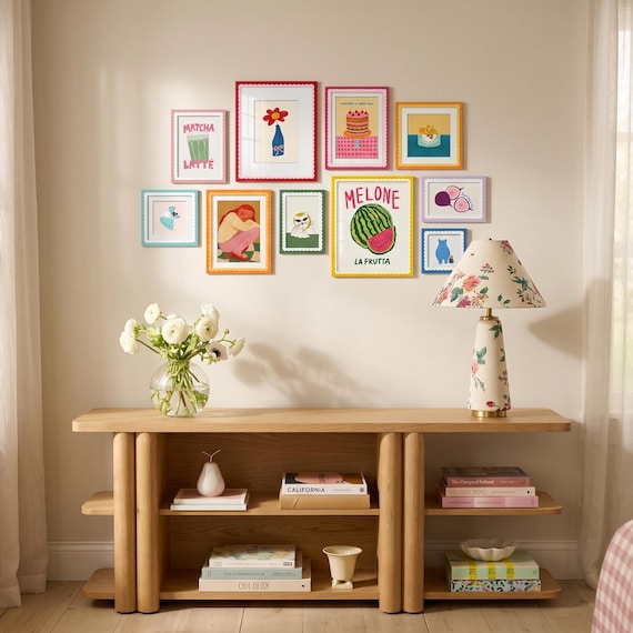 Custom Colorful Wavy Picture Frame, Multiple Sizes & 9 Matte