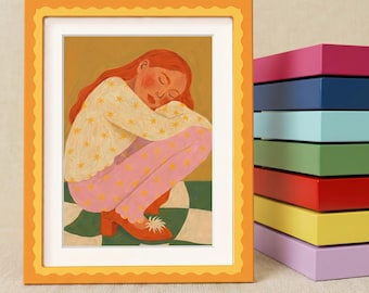 Benutzerdefinierter bunter gewellter Bilderrahmen, mehrere Größen und 9 Optionen mit matten Farben, Boho-Kinderzimmer-Fotorahmen für die Galeriewanddekoration