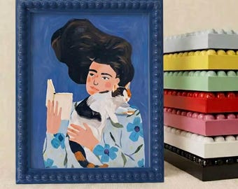 Custom Colorful Bobble Picture Frame, Retro Beaded Photo Frame, 4x6 5x7 8x10, 18 Colors Choose,  Modern Eclectic Decor Frame for Wall Table