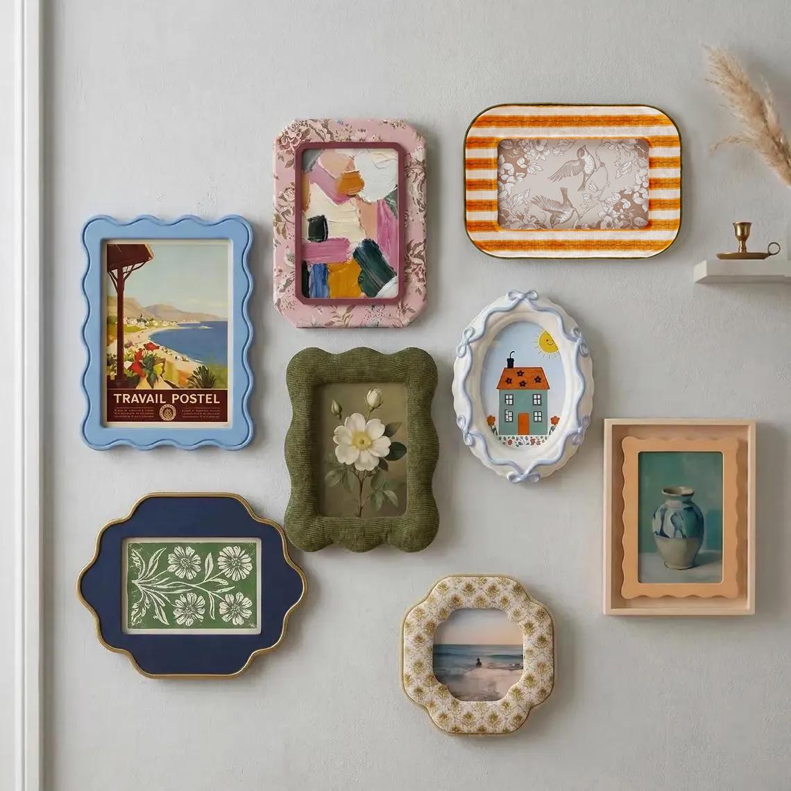 Vintage Colorful Mix and Match Picture Frame Set, Curated Eclectic ...