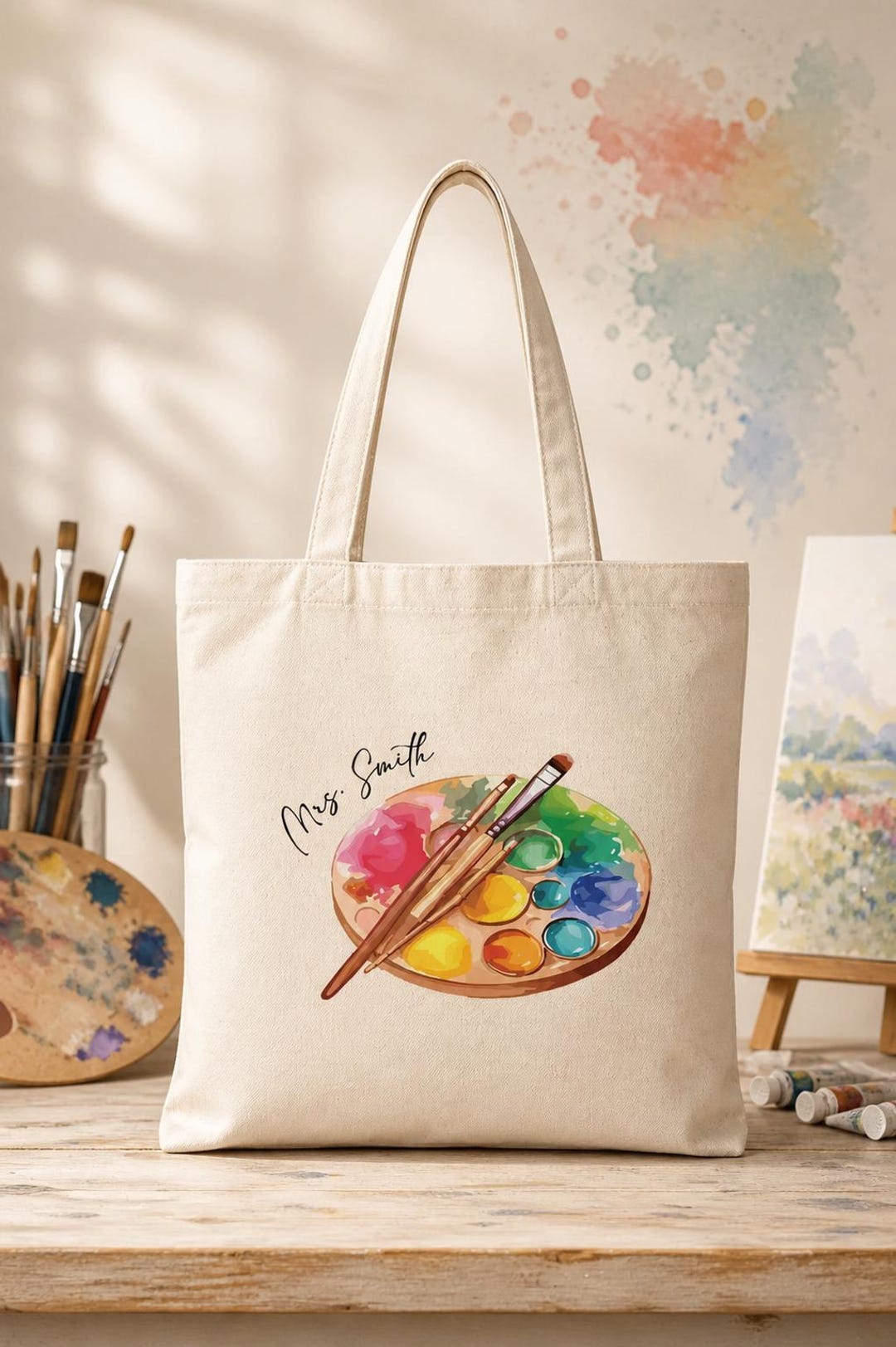Personalized Teacher Tote Bag, Custom Name Art Gift, Canvas Bag - Etsy