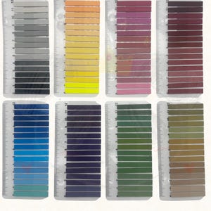 May include: Eight clear plastic organizers containing twelve adhesive strips each, arranged in a color gradient. Each organizer features a printed ruler along the side measuring up to 12 centimeters. The strips display a wide spectrum of colors including gray, yellow, pink, red, blue, purple, green, and beige.