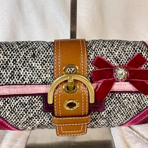 バッグ Coach Tweed Soho Demi Flap Shoulder Bag Coach Rare Y2K Vintage Tweed Soho Demi Flap Shoulder Bag - Etsy