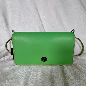 バッグ Rare Vintage coach light green leather Vintage 1996 Coach Light Green Leather #4157 Handbag Double Straps
