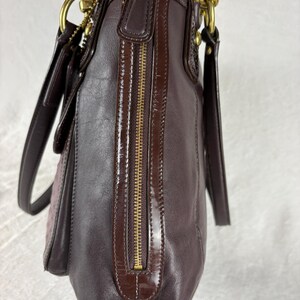Coach Kristin Spectator North-South Zip Tote in Eggplant/Plum/Ostrich Embossed and Patent Leather with Charm image 2