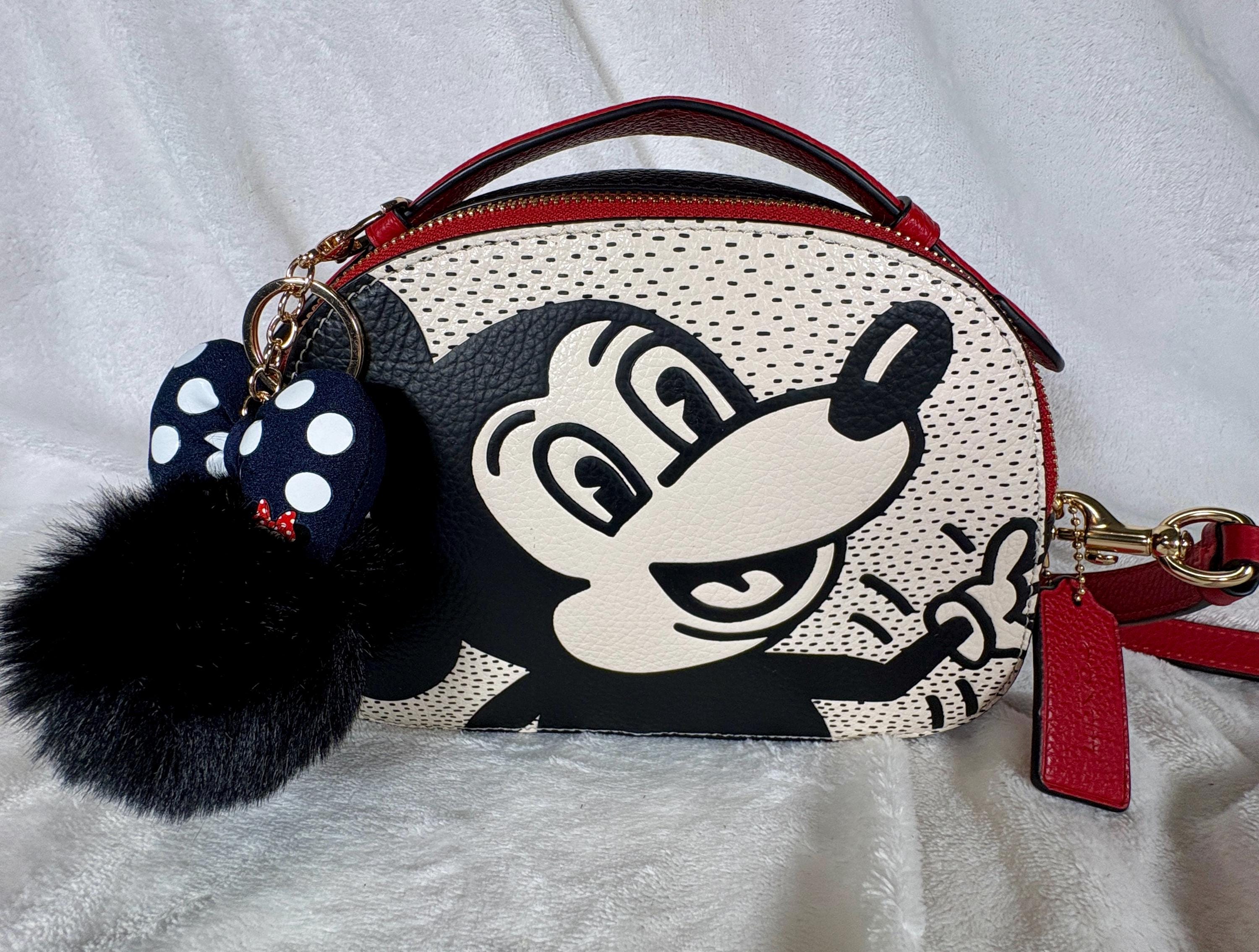 Coach Disney Mickey Mouse X Keith Haring Serena Satchel With Charm 