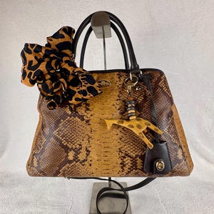 Coach Small Margot Python Embossed Leather Carryall Satchel