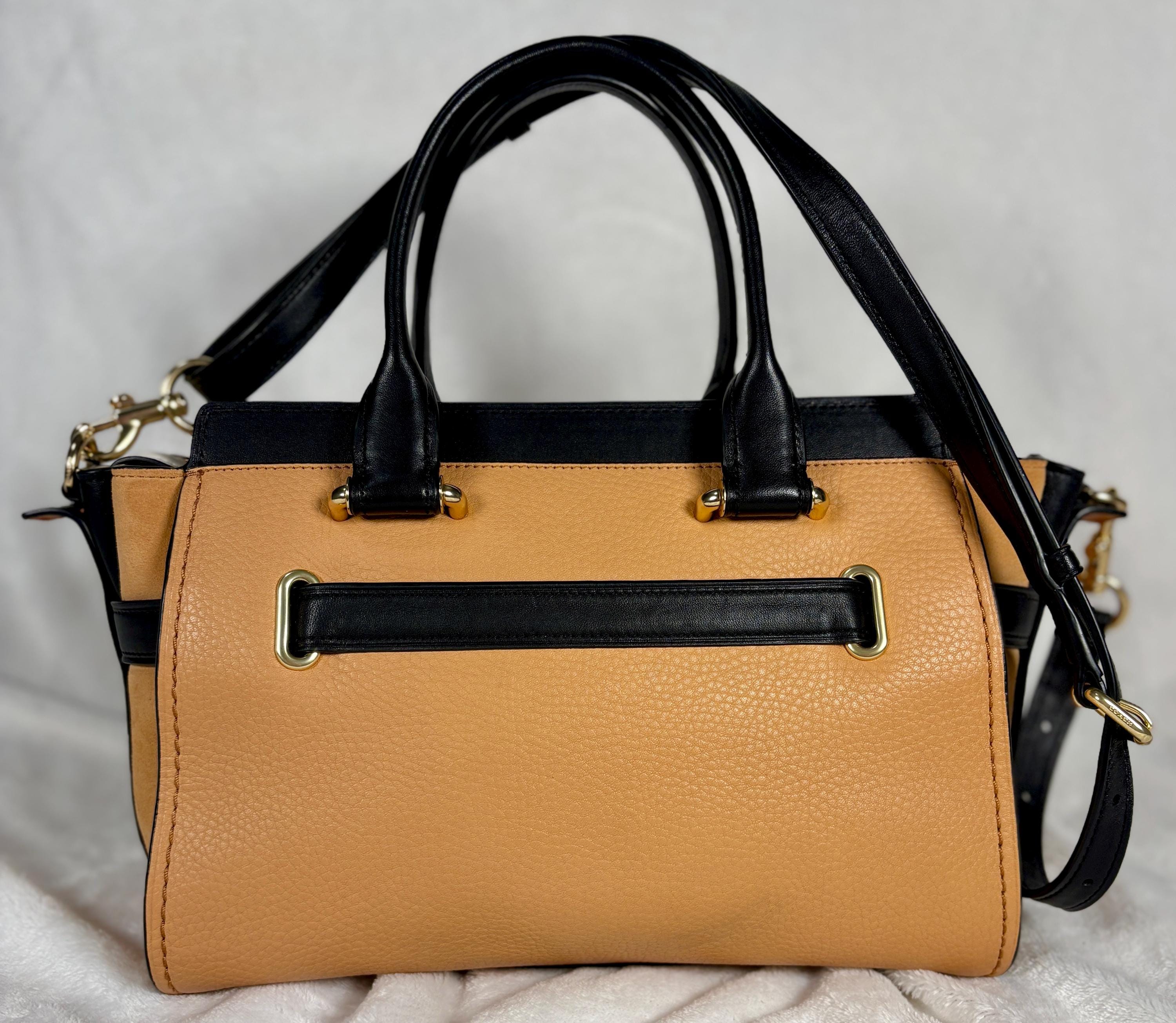 Coach Swagger 27 Carryall in Camel Brown and Apricot Multi Pebble