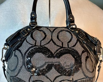 Coach Madison Sequin Op Art Sophia Lurex Satchel