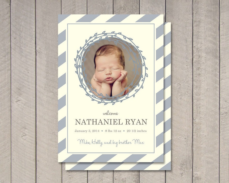 Printable by Vintage Sweet Birth Announcement Card Magnet