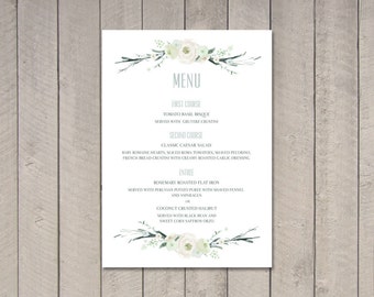 Vintage Floral Wedding Menu (Printable) DIY by Vintage Sweet