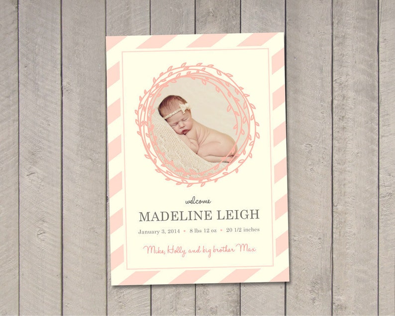 Printable by Vintage Sweet Birth Announcement Card Magnet