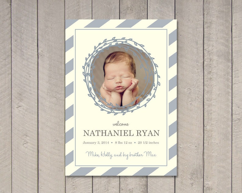 Printable by Vintage Sweet Birth Announcement Card Magnet