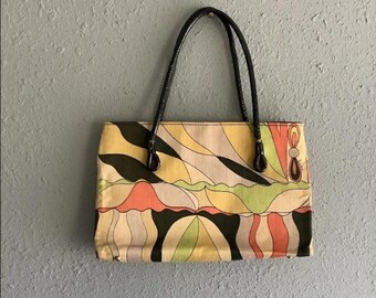 Vintage EMILIO PUCCI By Jana Mini Tote Bag Vintage 60s/70s Multi color