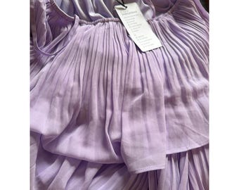 Vici Lavender Pleated Romper Dress Pastel Purple Tiered Ruffle Mini Small