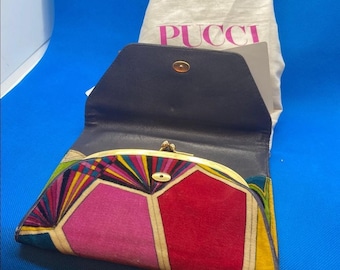 Vintage Emilio Pucci Velvet Women's Clutch Purse Wallet Coin Case "AS IS" 1960s