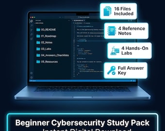 Anfänger Cybersicherheits-Lernpaket | Notizen, Labs, Road Map (Digitaler Download)