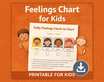 Helfen Sie Kindern, ihre Gefühle zu identifizieren und auszudrücken. Gefühlskarte für emotionale Wahrnehmung & Kommunikation (printable)