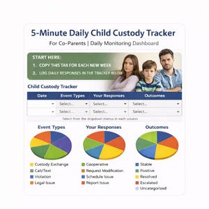 5-Minute Daily Child Custody Tracker. Simplify Schedules, Agreements, and Daily Parenting Coordination