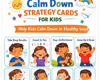 Stoppen Sie Meltdowns, wenn Kinder sich nicht beruhigen können. Strategiekarten mit Einfachen Hilfsmitteln
