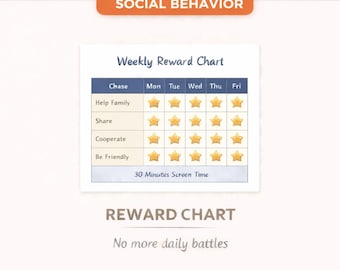 Kids Kindness and Positive Habits Chart. Simple System to Encourage Daily Good Behavior