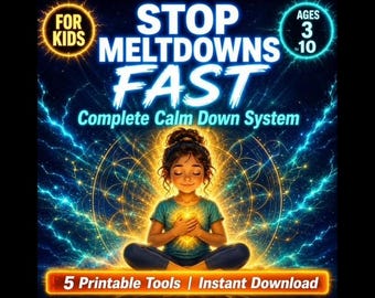Kids Emotions Therapy Bundle | Complete Calm Down System | 5 Printables | Instant Download