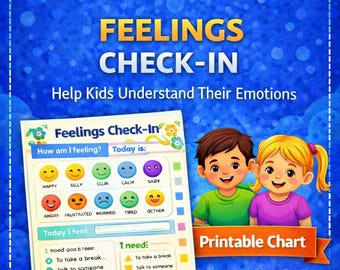 Helfen Sie Kindern, ihre Gefühle jeden Tag auszudrücken und zu verfolgen. Tägliche Gefühle Check-In Chart