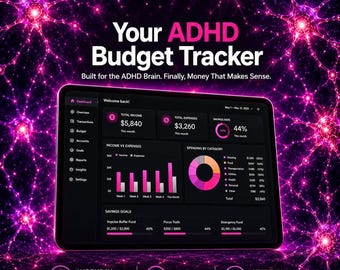 ADHD Budget Tracker | Simple Finance Planner | No Excel Needed | Digital Download for Budgeting