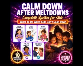 Kids Emotions Repair Bundle | Emotional Regulation Kit Meltdown Recovery | Digital Download | Calm Down Strategies