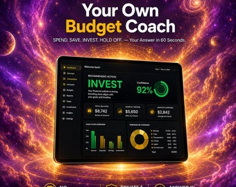 Digital Budget Planner | Your Own Budget Coach for Personal Finance | Quick Money Management Tool
