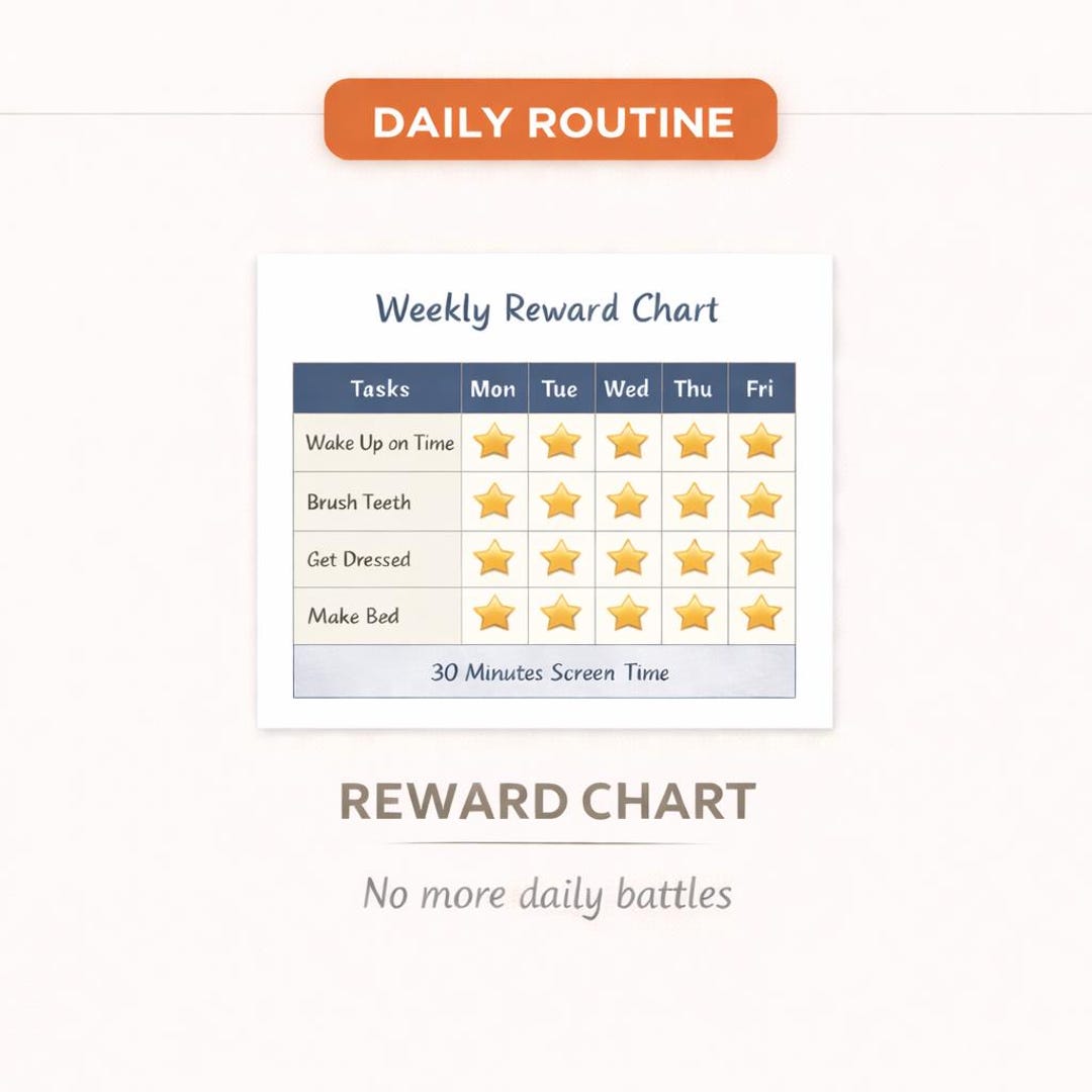 Daily Routine Reward Chart for Kids. Simple System to Build Consistency ...