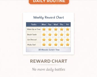 Daily Routine Reward Chart for Kids. Simple System to Build Consistency and Positive Habits