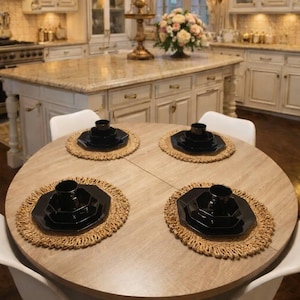 Vintage French Black Octagon Dinnerware Set 16 Piece Service for 4 Made in France