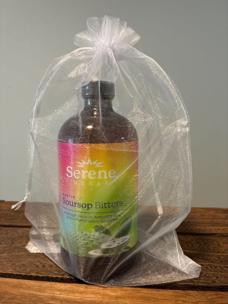 Soursop Bitters Herbal Extract | Botanical Blend, Gut Health Tonic (16oz) White Organza