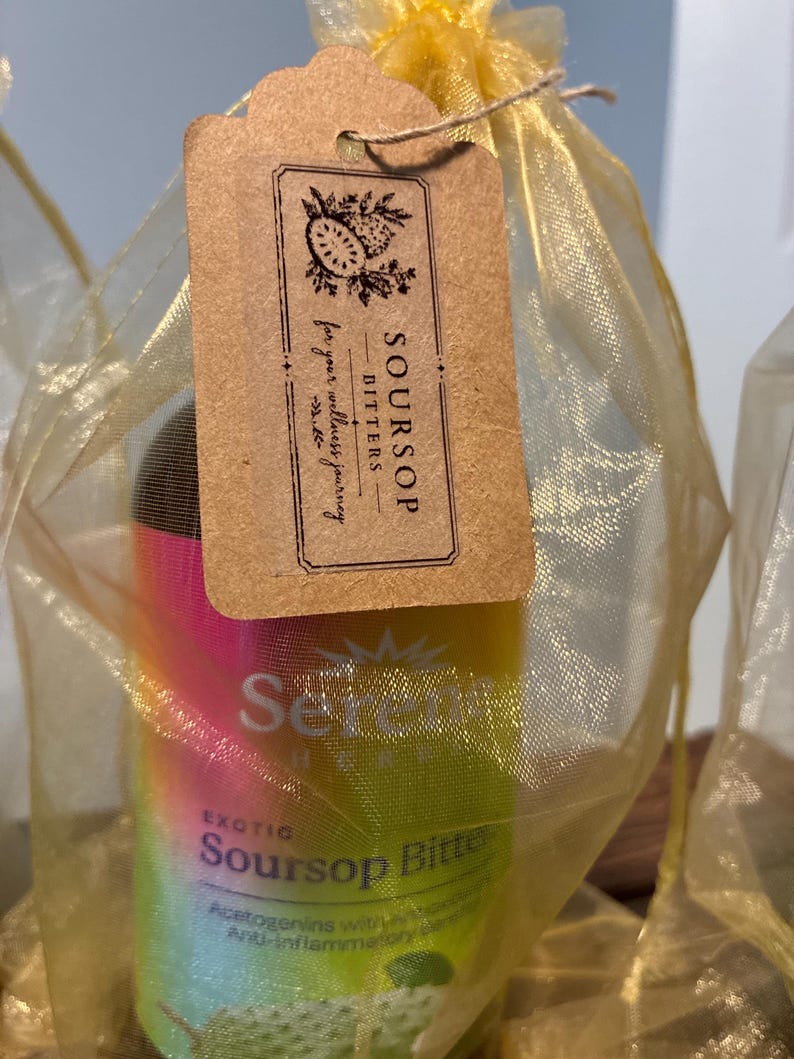 Soursop Bitters Herbal Extract | Botanical Blend, Gut Health Tonic (16oz) Yellow Organza