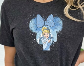 Cinderella Disney Princess Shirt, Magic Castle Minnie Ears Tshirt, Disney Lover Gift, Cinderella Fan Tee, Disney Character Shirt
