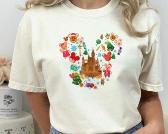 Disney Magic Christmas Holiday Tshirt, Gingerbread Castle Christmas Shirt, Disney Festive Holiday Gift, Magical Christmas Tee
