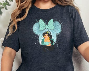 Personalized Jasmine Disney Princess Shirt, Disney Magic Ears Tee, Aladdin Fan Gift, Disney Castle Matching Shirt, Disney Princess Fan Tee