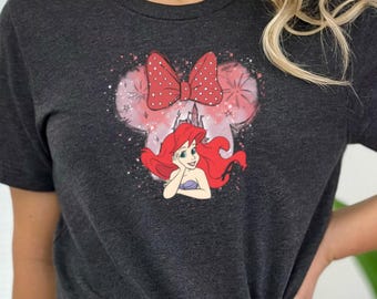 Personalized Ariel Princess Shirt, Disney Little Mermaid Minnie Ears Tshirt, Disney Princess Gift, Ariel Lover Shirt, Disney Vacation Tee