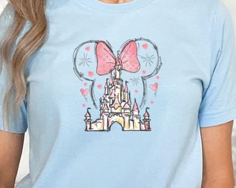 Disney Castle Minnie Mouse Bow Shirt, Disney Princess Tee, Disney Magic Kingdom Shirt, Disney Lover Gift, Disneyland Vacation Tee